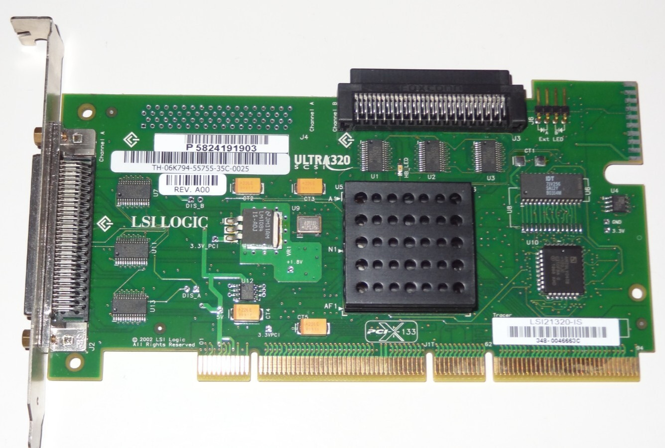 LSI Logic LSI21320-IS Ultra320 SCSI Single Channel Adapter Controller PCI X Card
