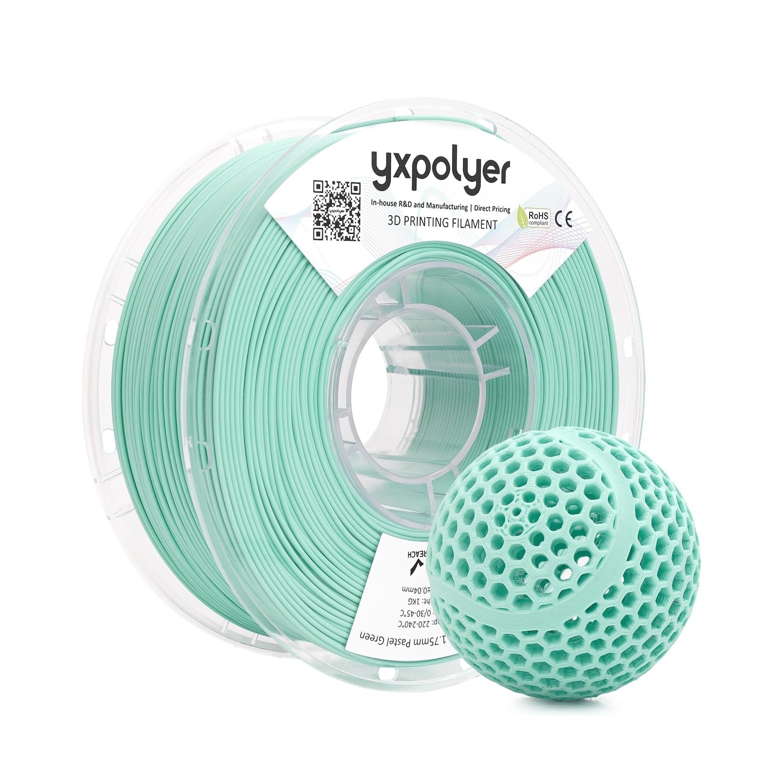 YXPOLYER Flexible PLA Food-Safe 92A Soft PLA 3D Printer Filament 1.75mm 1KG f...