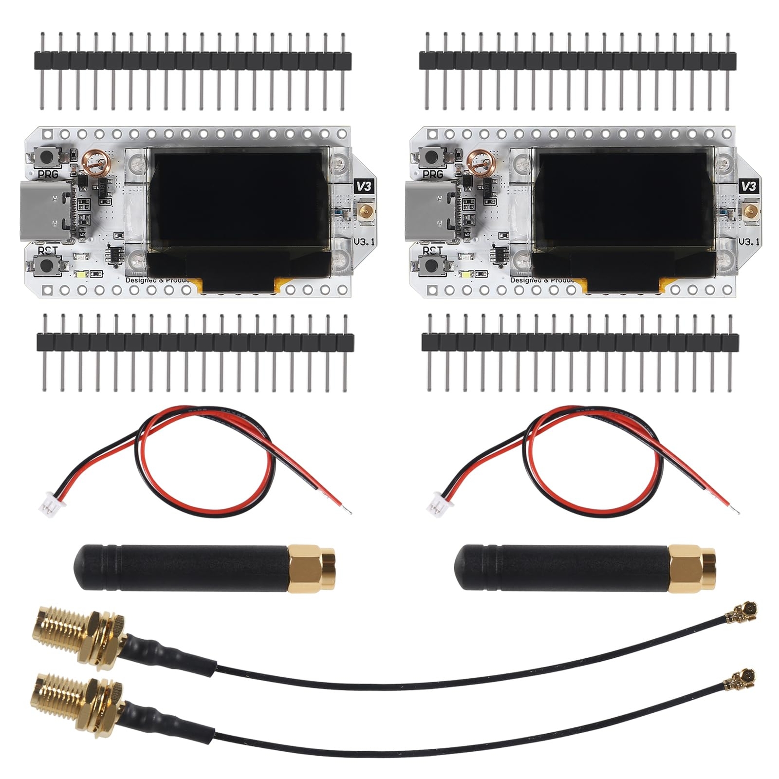 2pcs 915mhz Esp32 Lora 0.96 Oled Development Board V3 Sx1262 Typec With Lora Ant