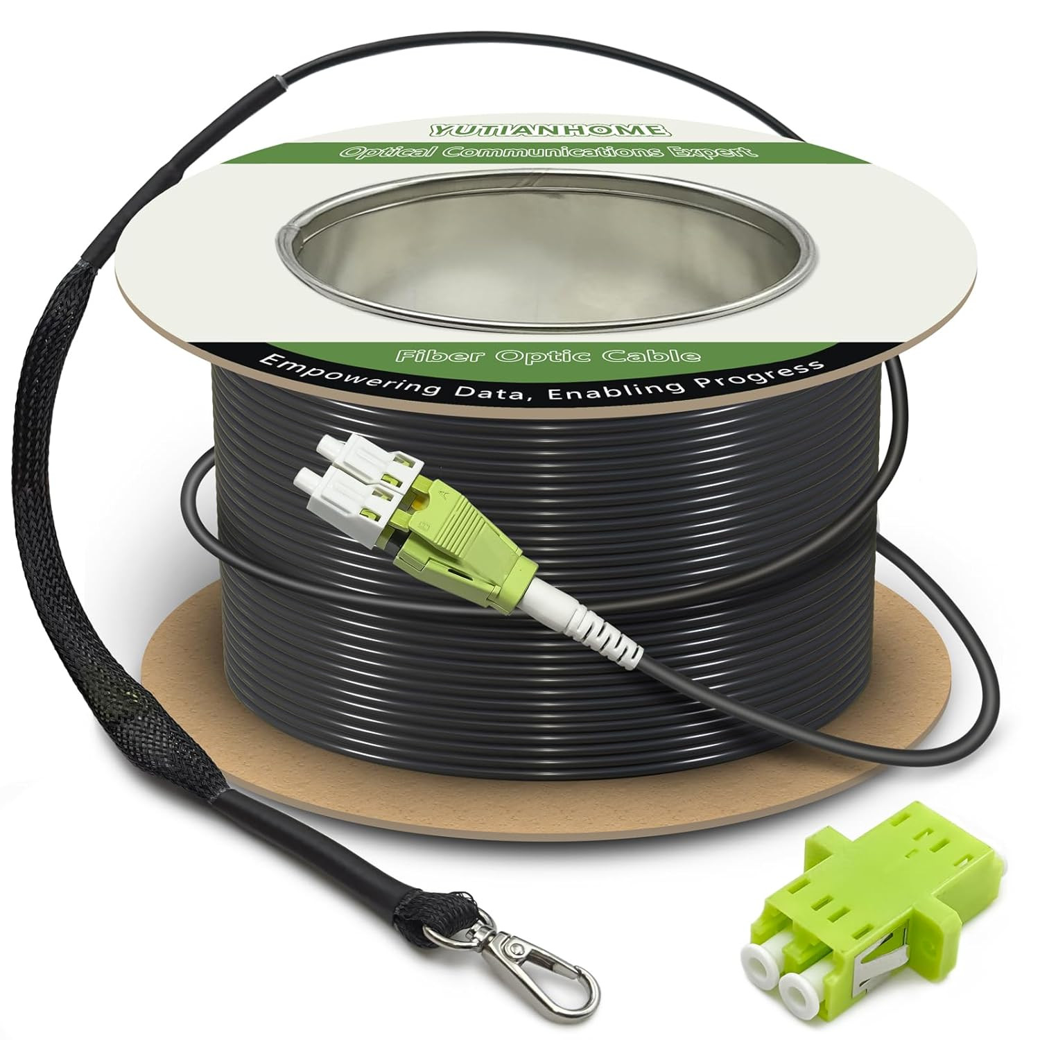 150M/500Ft OM5 Multimode Armored LC to LC Fiber Optic Patch Cord, 40Gb 100Gb Dup
