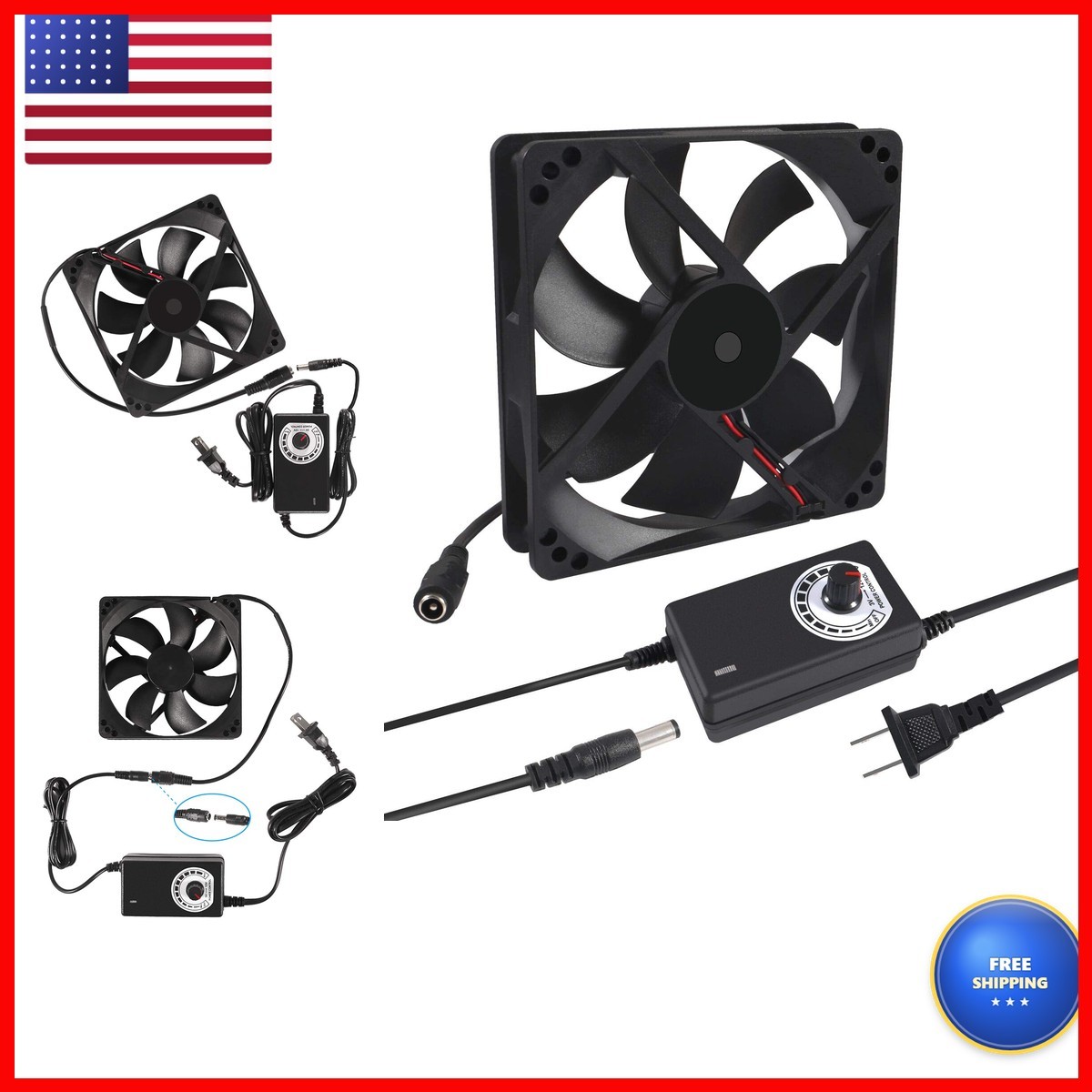 DORHEA 120mm x 25mm AC Cooling Fan Speed Controller for DVR PlayStation Xbox
