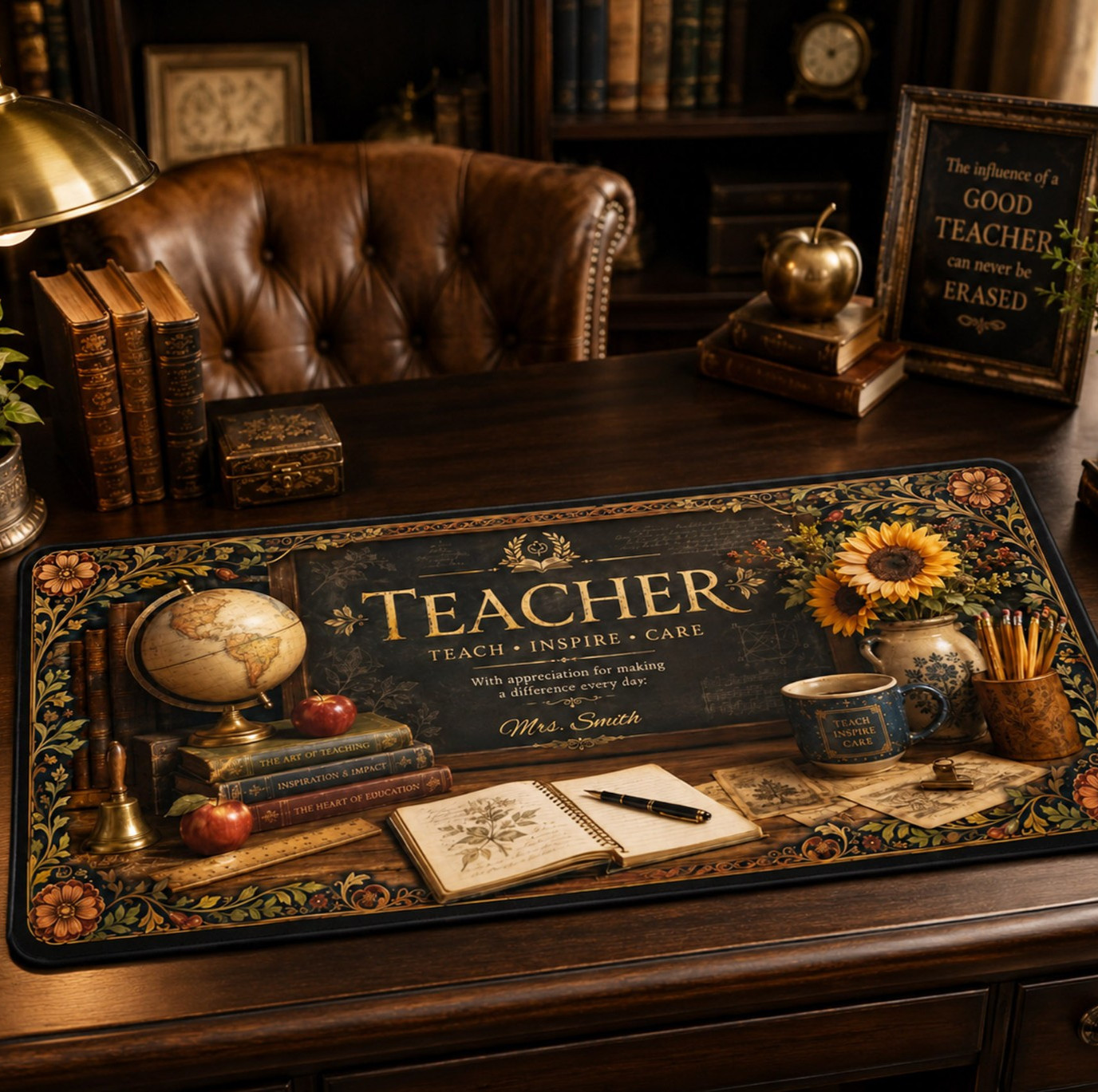 Personalized Teacher Desk Mat #1 – Custom Name Classroom Appreciation Gift
