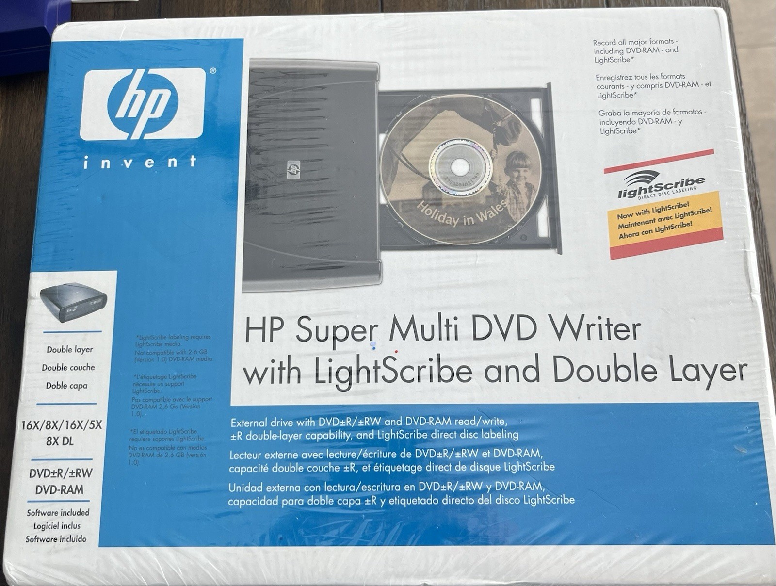 HP DVD840e External Super Multi DVD Writer LightScribe Double Layer NEW Sealed