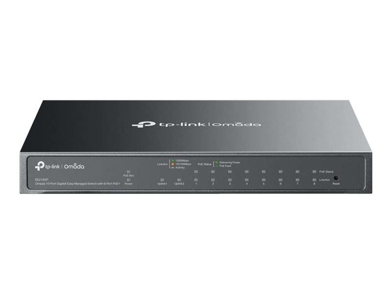 TP-LINK Omada ES210GMP Managed Switch Network Switch 1Gbps 10-Port Power Over