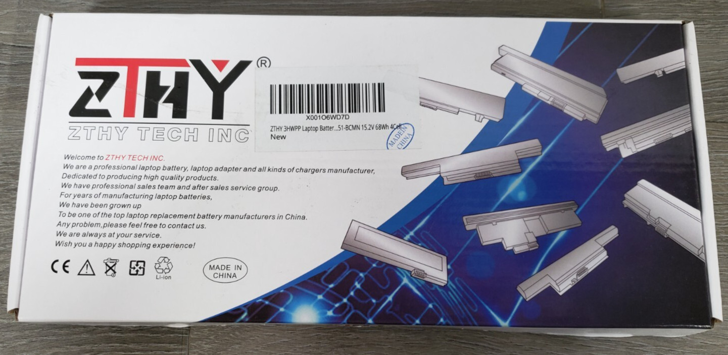 NEW ZTHY TECH INC 68WH 3HW99 STANDARD Laptop Battery