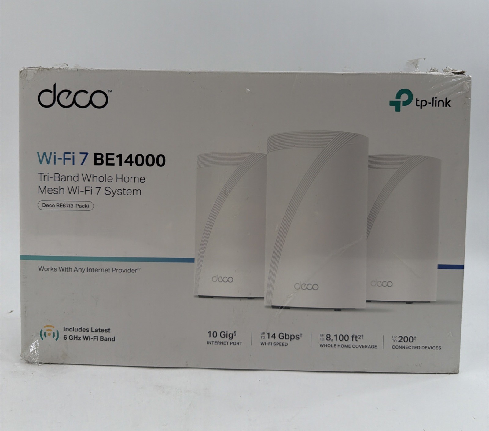 TP-Link Deco BE68 Wi-Fi 7 BE14000 Tri-Band Mesh Router System 3-Pack 10Gbps