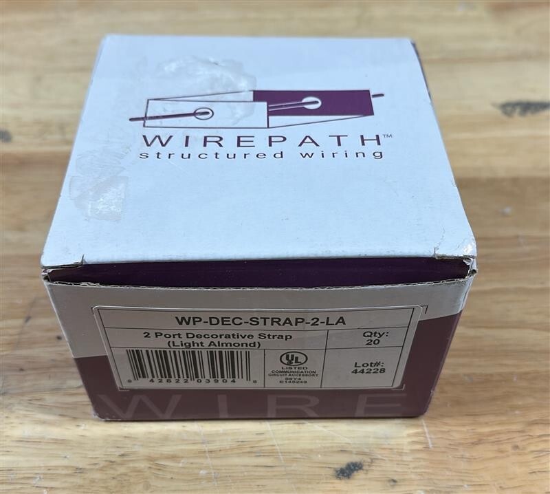 Wirepath WP-DEC-STRAP-2-LA 2 port decor strap light almond box of 20