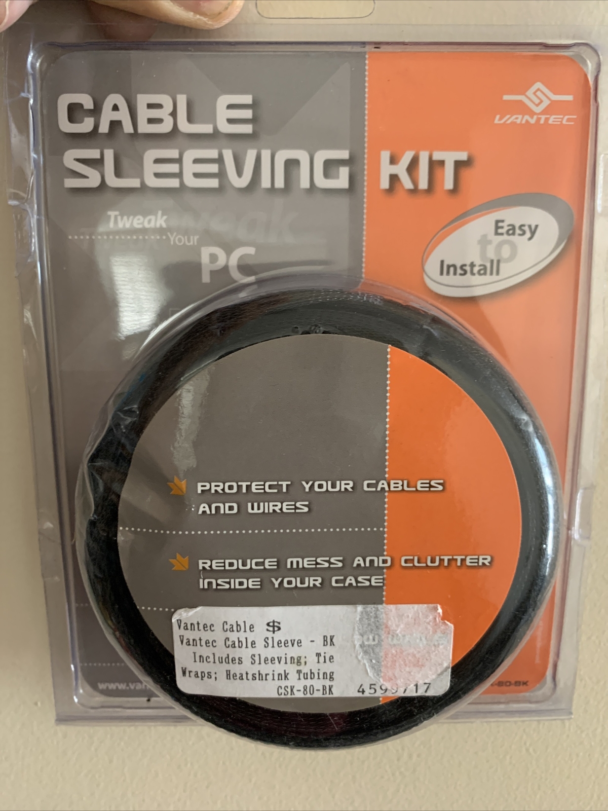 Vantec Cable Sleeving Kit for PC Color Black New