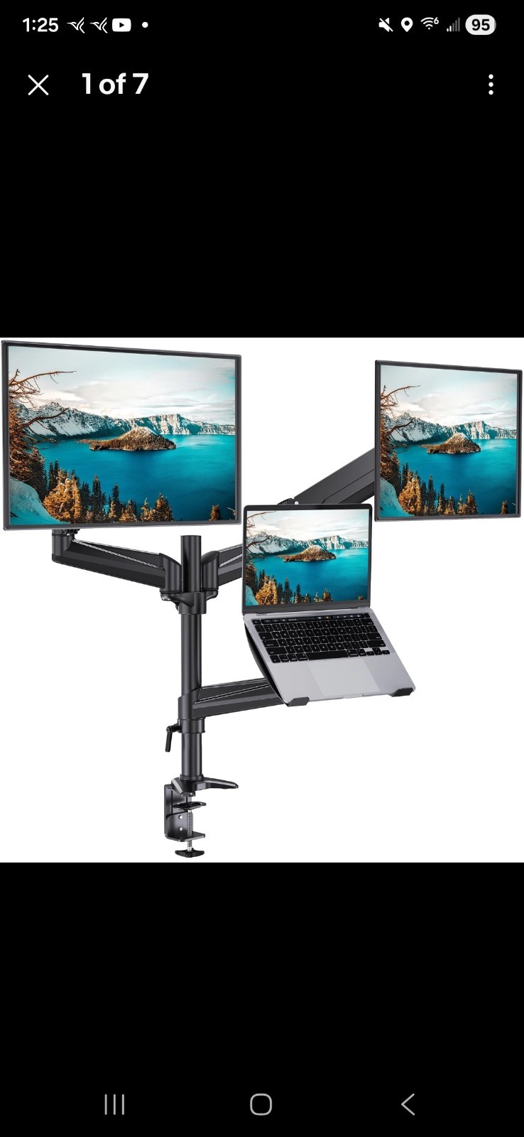 HUANUO Monitor and Laptop Mount, Gas Spring Dual Monitor Stand with Laptop Tray