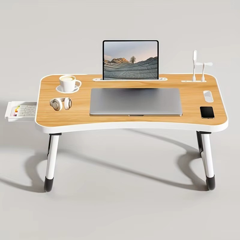 Adjustable Laptop Table for Bed Desk Couch with USB Charging Portable Stand