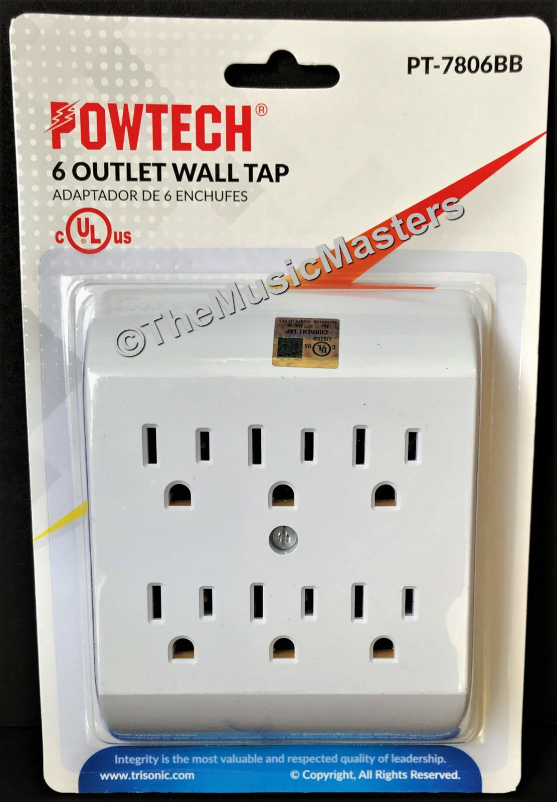 6 Outlet AC Wall Plug Power Splitter Tap 6-Way Electrical Socket Adapter Cover