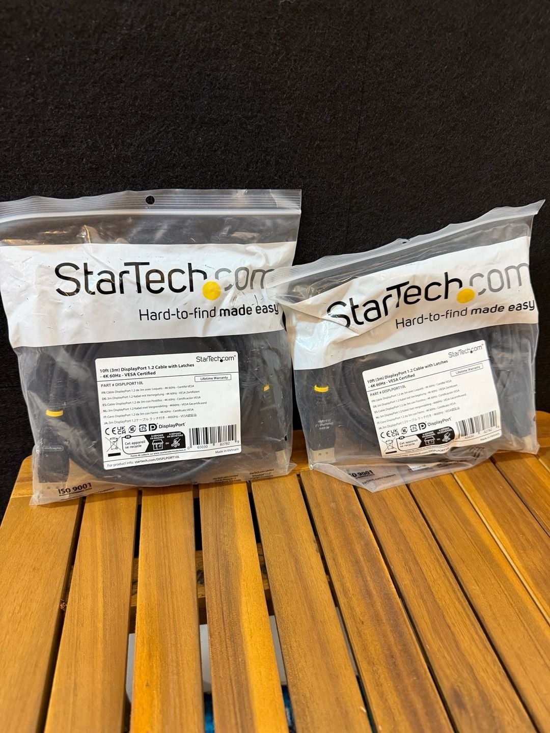 2-pack StarTech.com 10ft (3m) DisplayPort 1.2 Cable with Latches - 4K 60Hz - VES