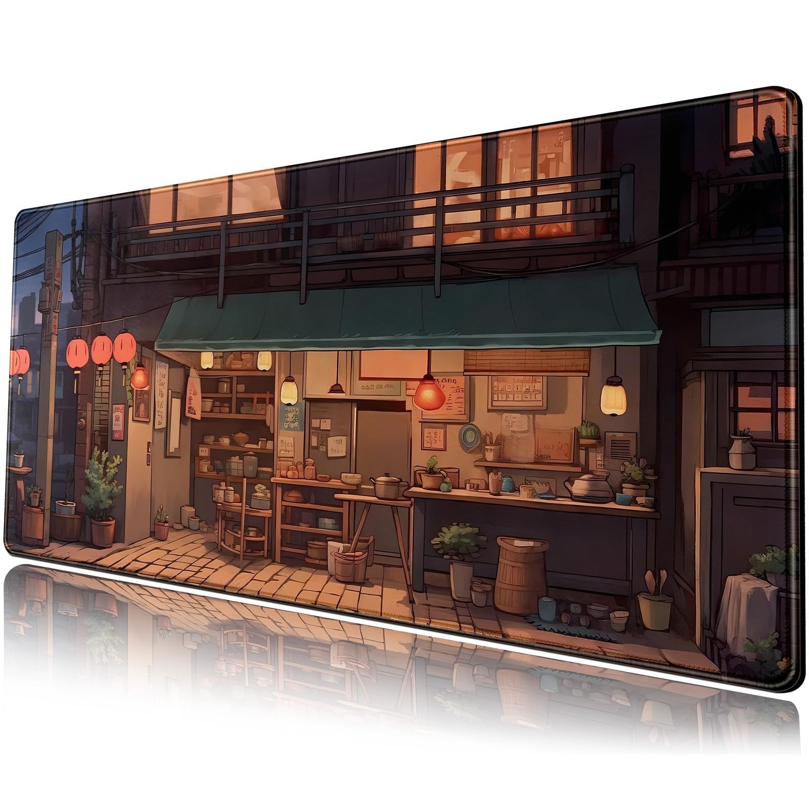 Large Lofi Aesthetic Desk Mat - Retro Art Extended Mouse Pad 31.5"x11.8" for Gam
