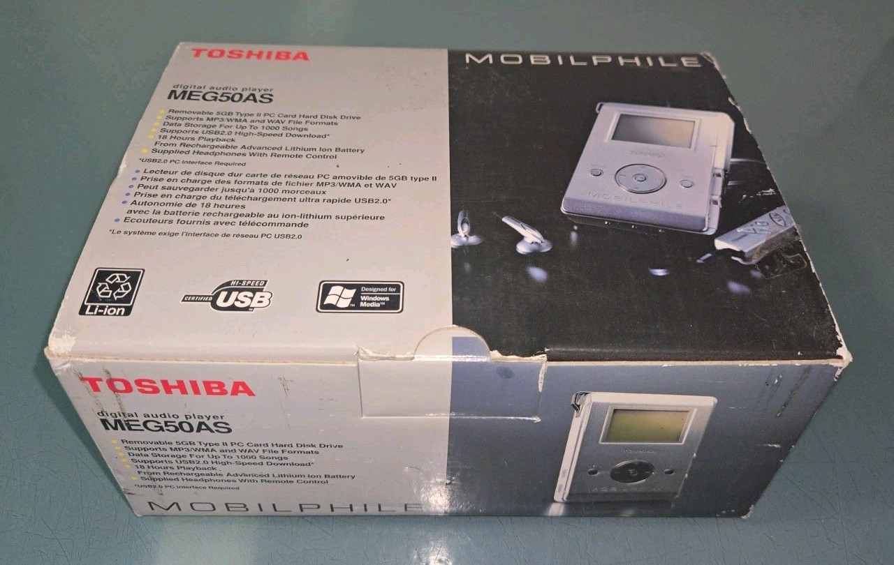 NEW OPENED BOX Toshiba MEG50AS Mobilphile + Power Supply + 5Gb Hard Disk