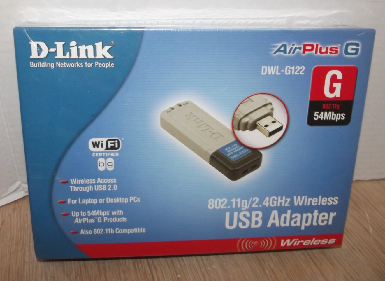 D-Link Wireless G USB Adapter Model DWL-G122 54MBPS Brand New & Sealed