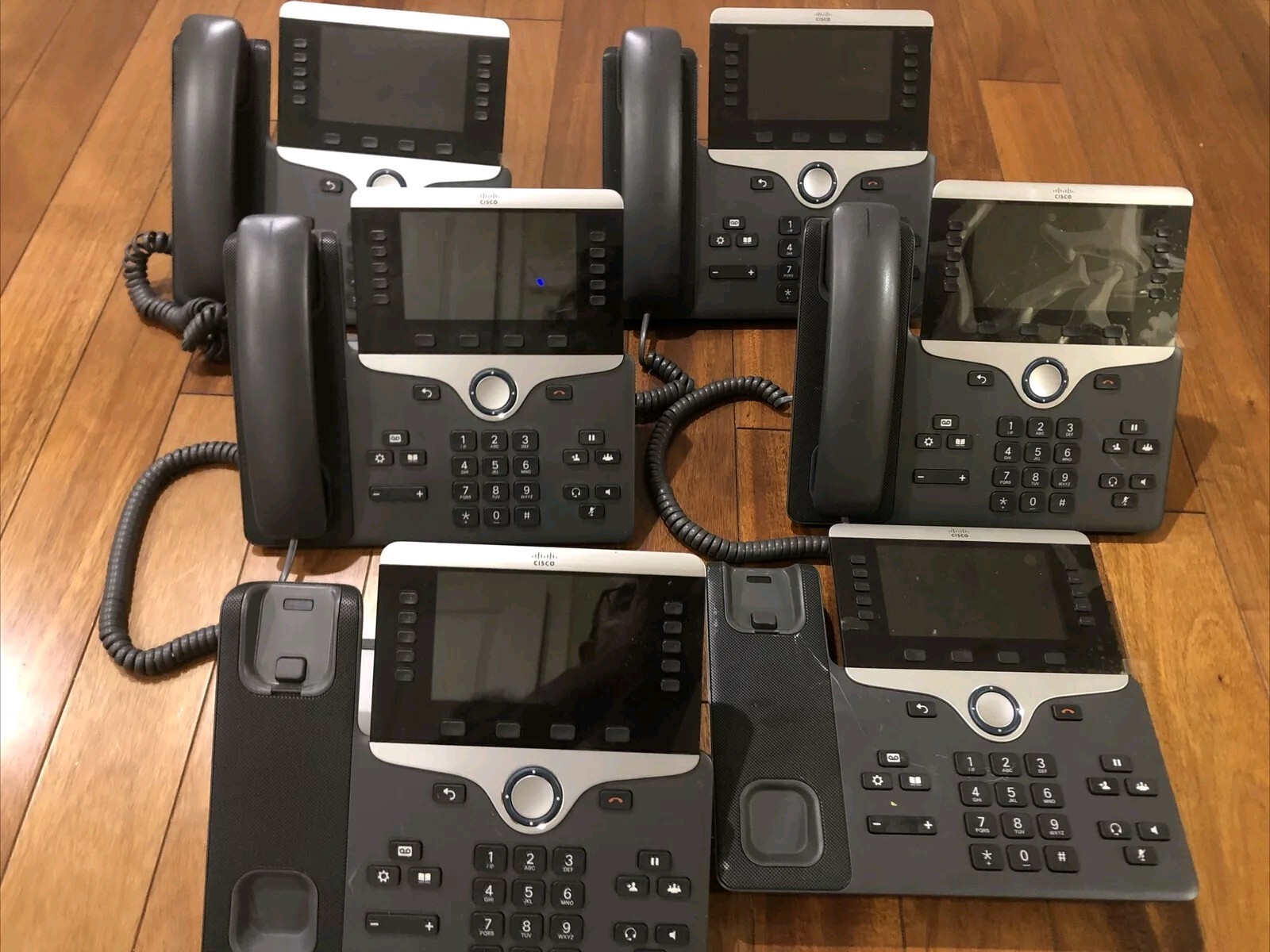 Lot/Bundle of (6) Cisco 8841 CP-8841-K9 VoIP IP Business Phone - Charcoal