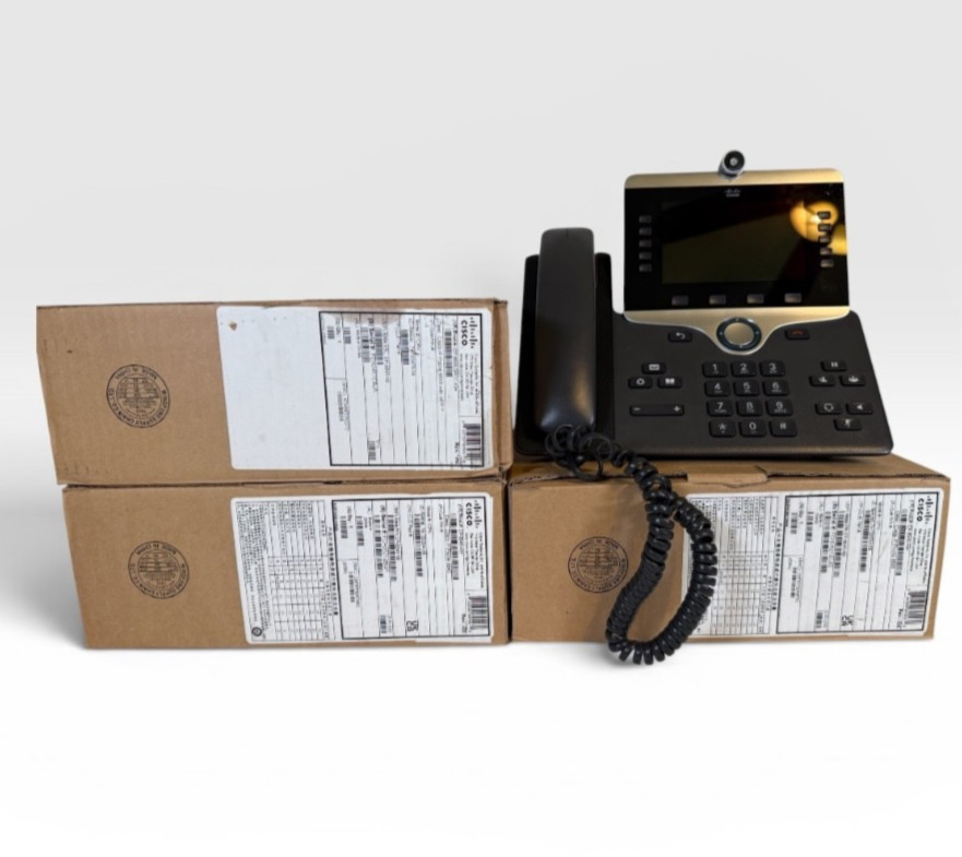 Lot of 3 Unopened Boxed Cisco CP-8845-K9 5" Screen Video Phone + 1 used (read)