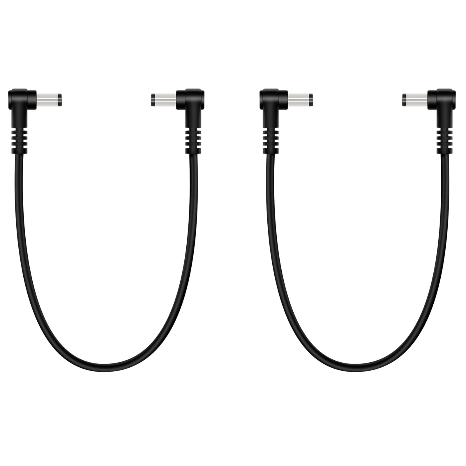 1 FT 2Pack 5.5mm x 2.1mm Male To Male DC Power Cable Right Angle Plug