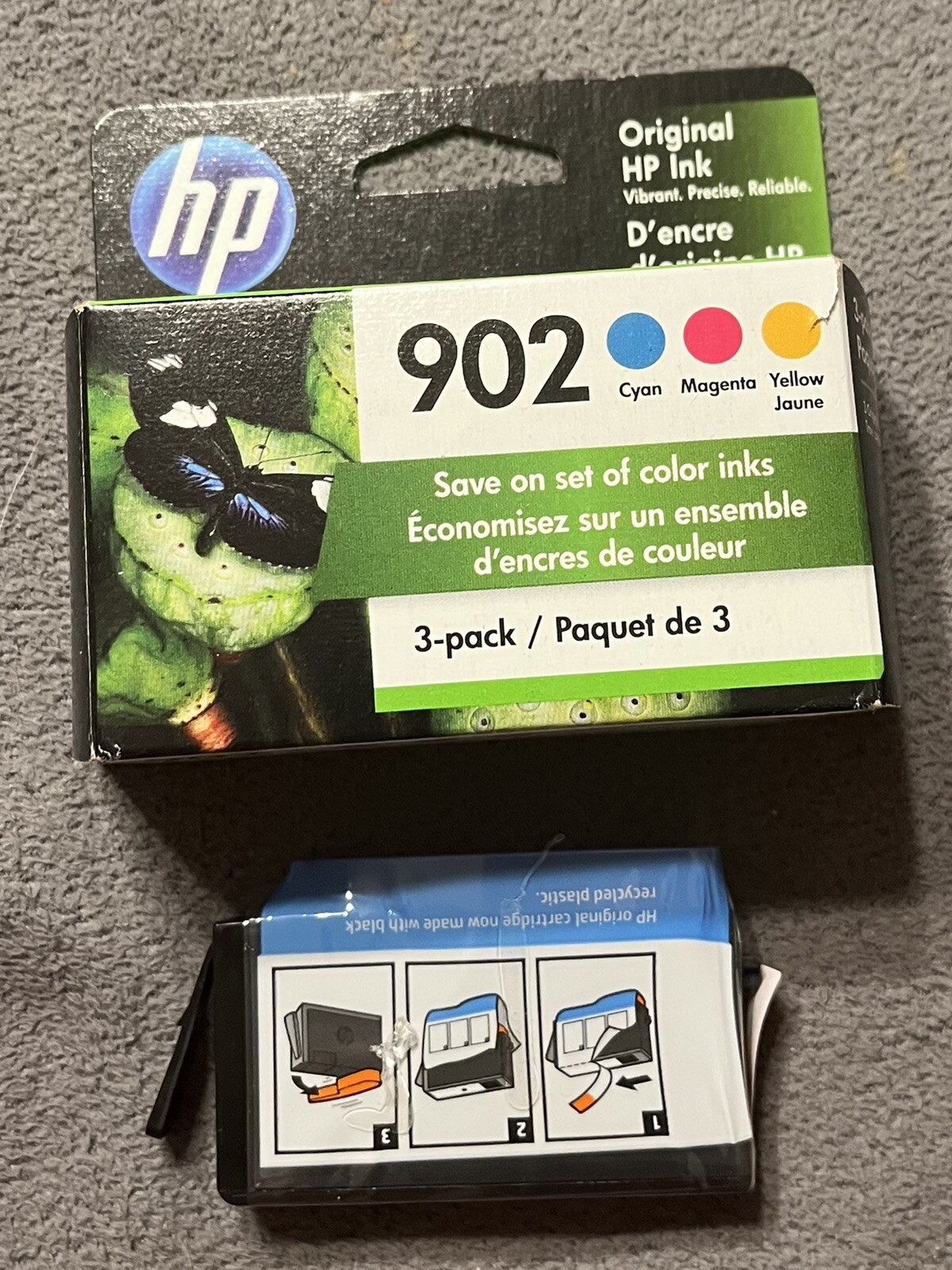 HP Genuine/Original 902 Tri-Color 4-Pack Cartridges New-Expired October, 2022