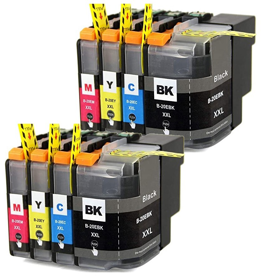 8PK XXL Replacement Ink Set fits Brother LC20e MFC-J5920DW MFC-J775DW MFC-J985DW