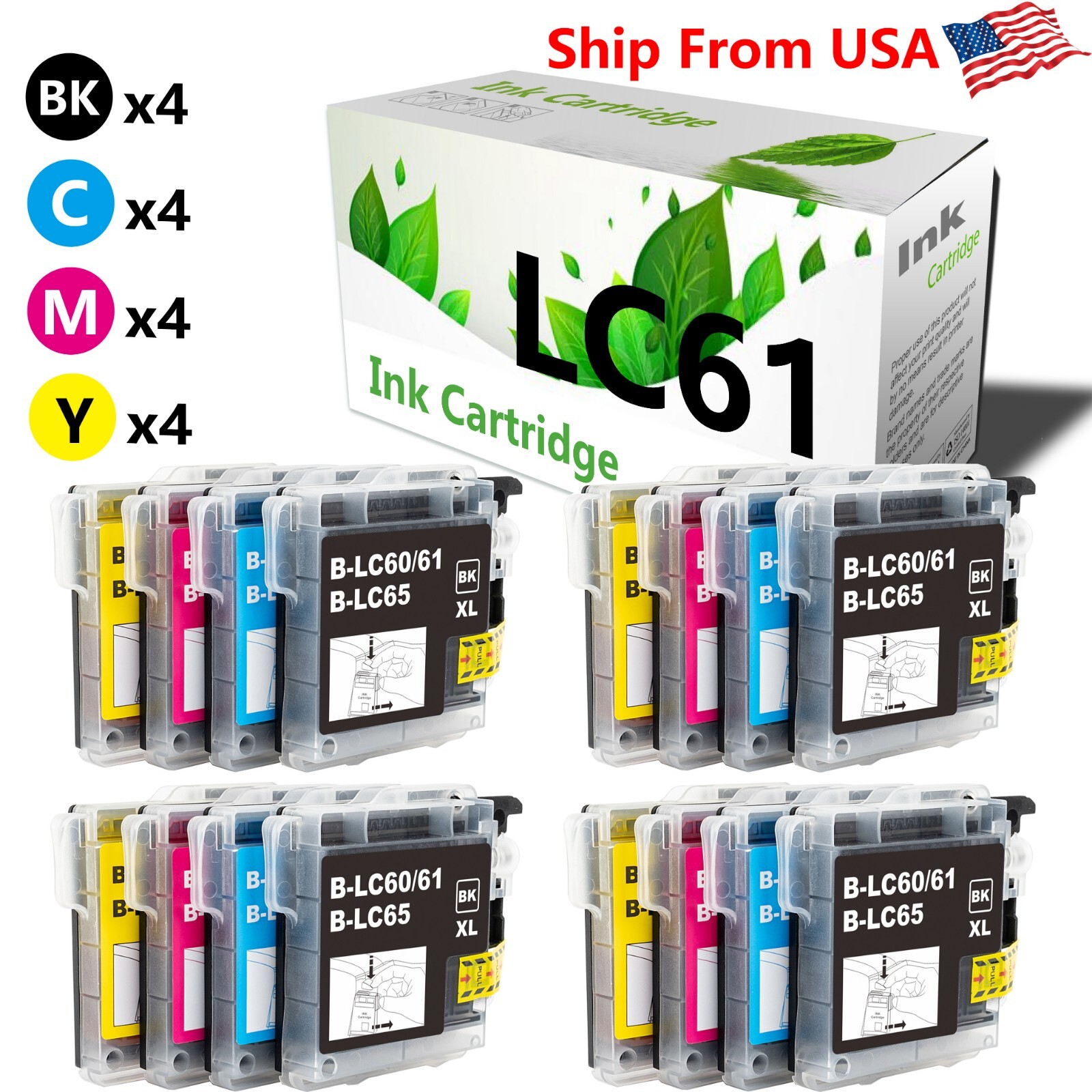 16PK LC61 LC 61 Ink Cartridge for DCP J140W Printer
