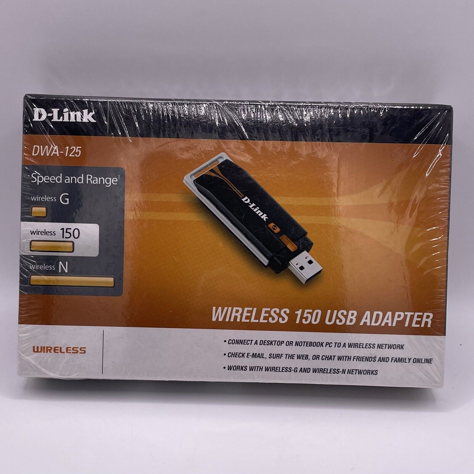 D-link DWA-125 Black Wireless-N 150 USB Adapter NEW