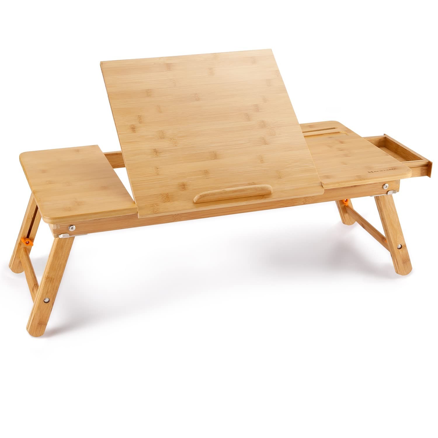 Laptop Desk Bamboo Lap Desk, Adjustable Bed Tray, Large Size
