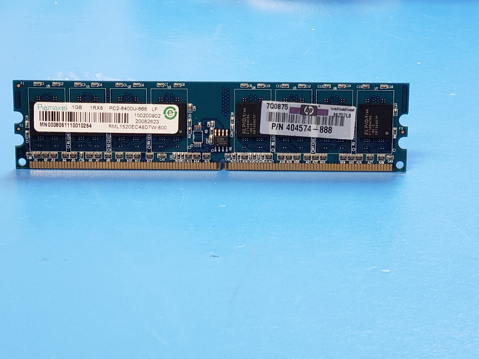 Ramaxel RML1520EC48D7W-800 DDR2-800 1Gb 1Rx8 PC2-6400U-666 Memory