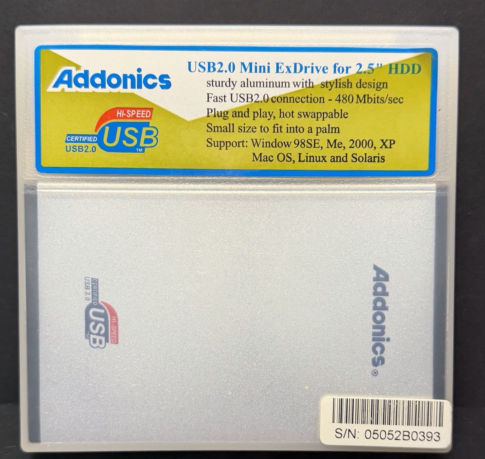 Retro Tech Addonics USB2.0 Mini ExDrive for 2.5" Hdd 