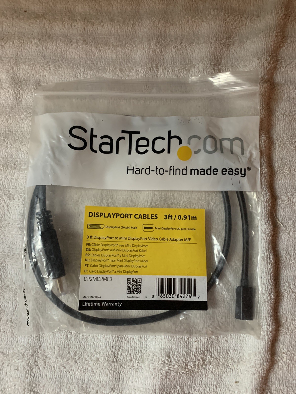 StarTech MDP2DPMM3 3 ft Mini DisplayPort? to DisplayPort 1.2 Adapter Cable M/M