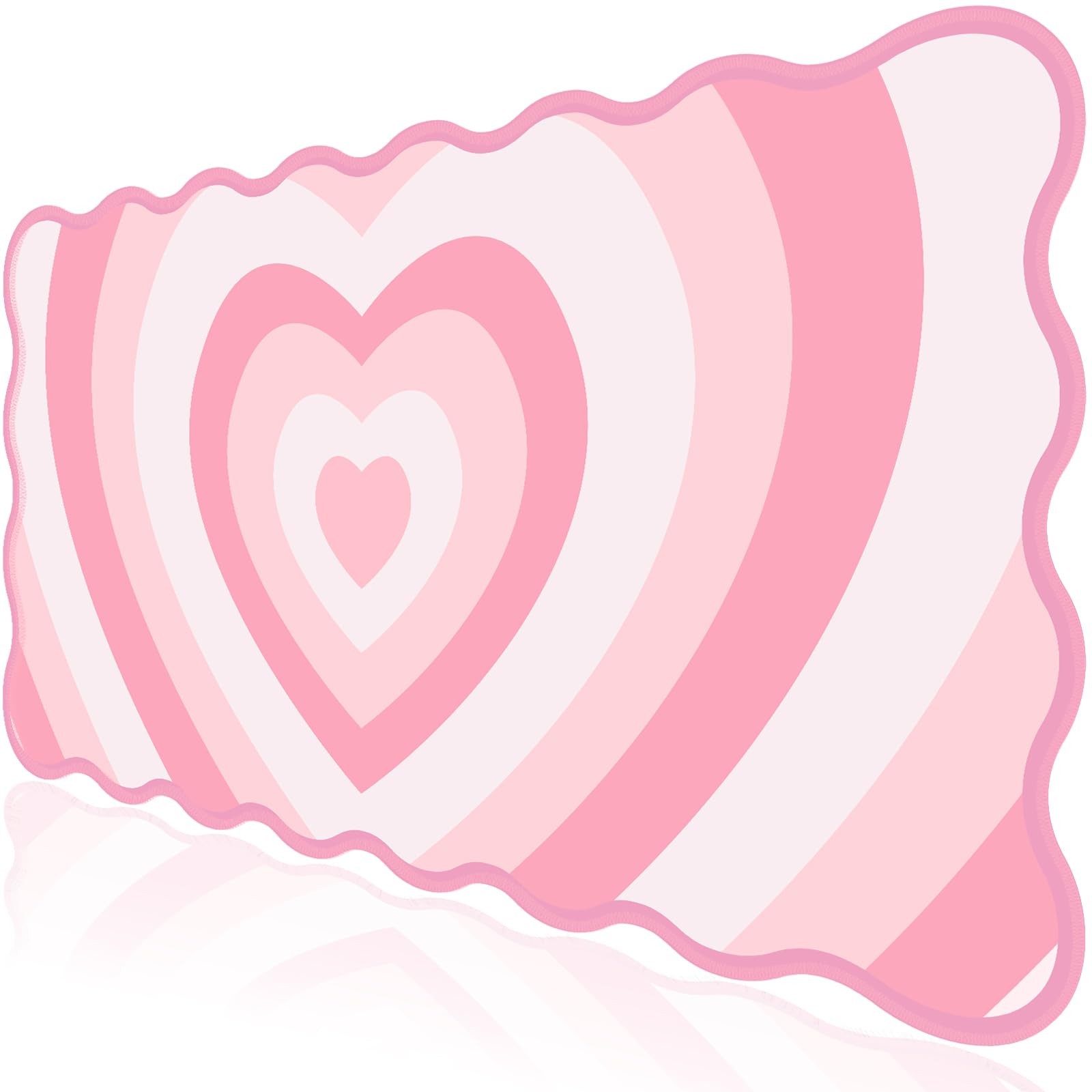 Pink Mouse Pad,Cute Desk Mat XXL Large Scalloped Gaming Mousepad,35.4x15.7in ...