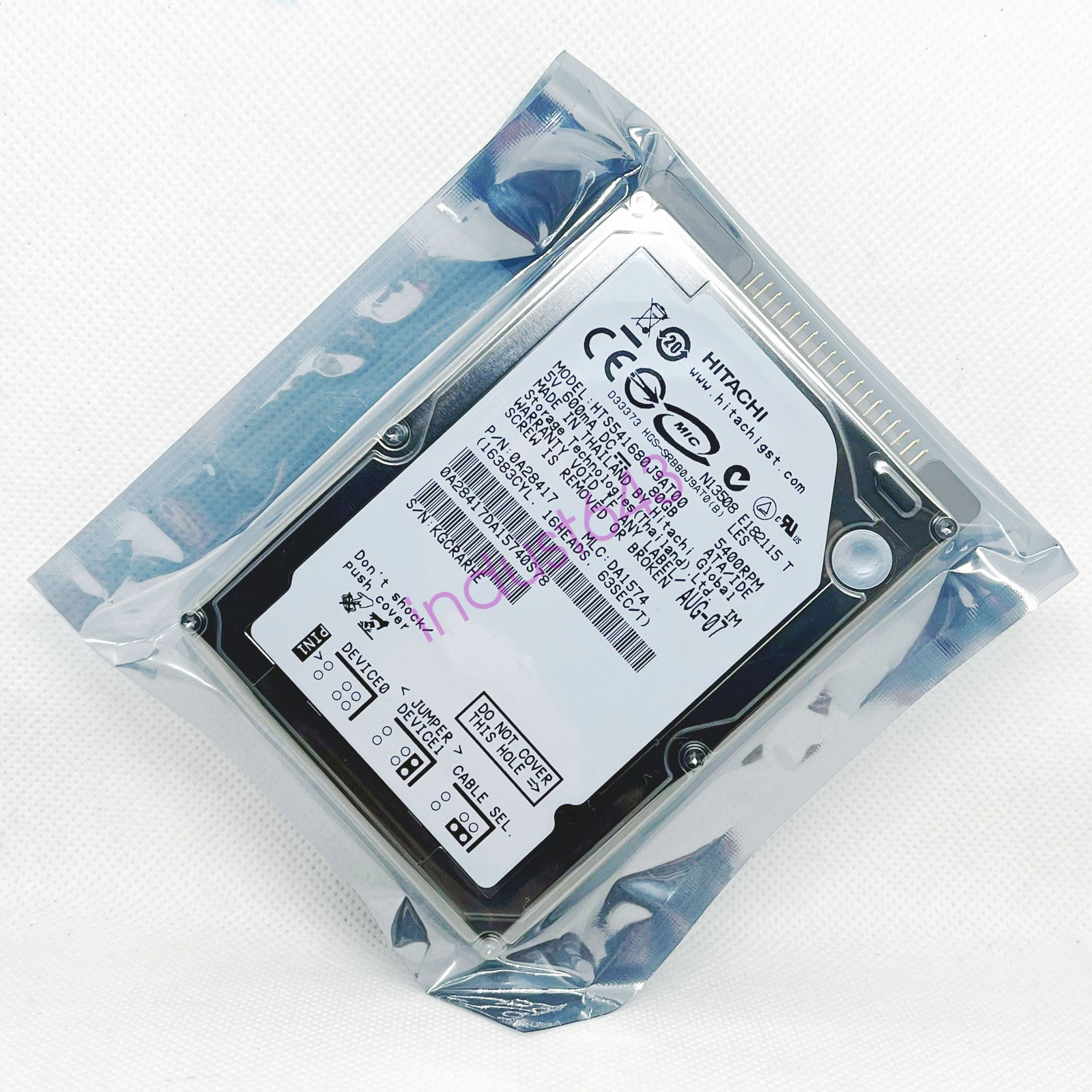 Hitachi 80GB HTS541680J9AT00 2.5" Internal Notebook Hard Drive