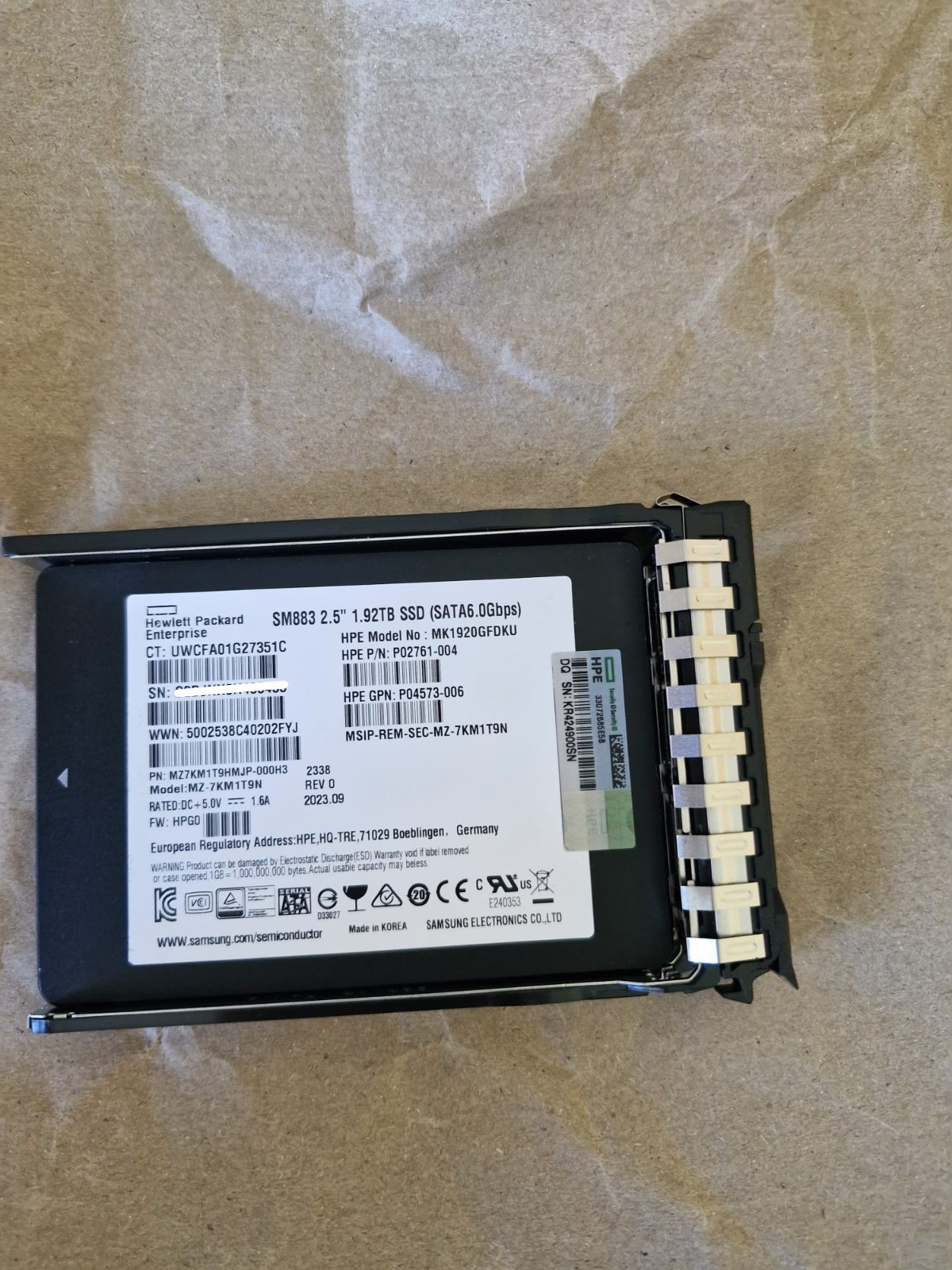 HPE P40499-B21 P41524-001 1.92TB SATA 6G RI SFF BC Multi Vendor SSD NEW