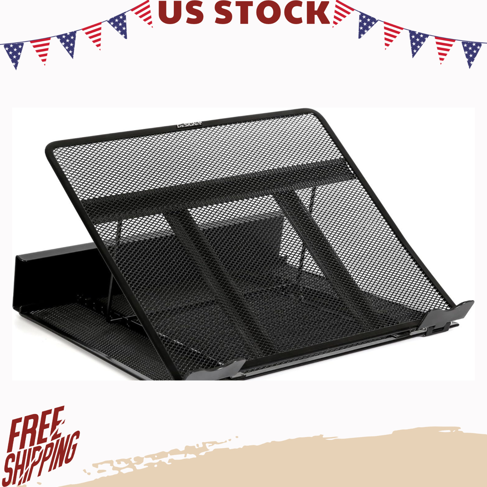 NEW Adjustable Metal Mesh Laptop Stand Riser Ventilated Holder for Laptops up to