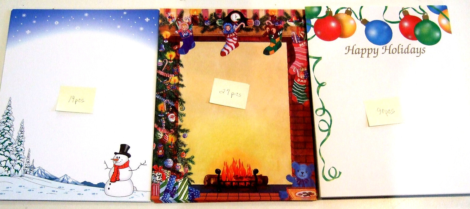 Lot of 3 Christmas Themed Computer Printer Paper - 136 pcs - NEW (A)