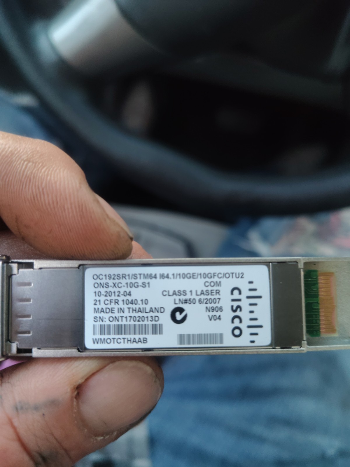 Cisco ONS-XC-10G-C transceivermodule which is a 10G full C-band tunable DWDM XFP