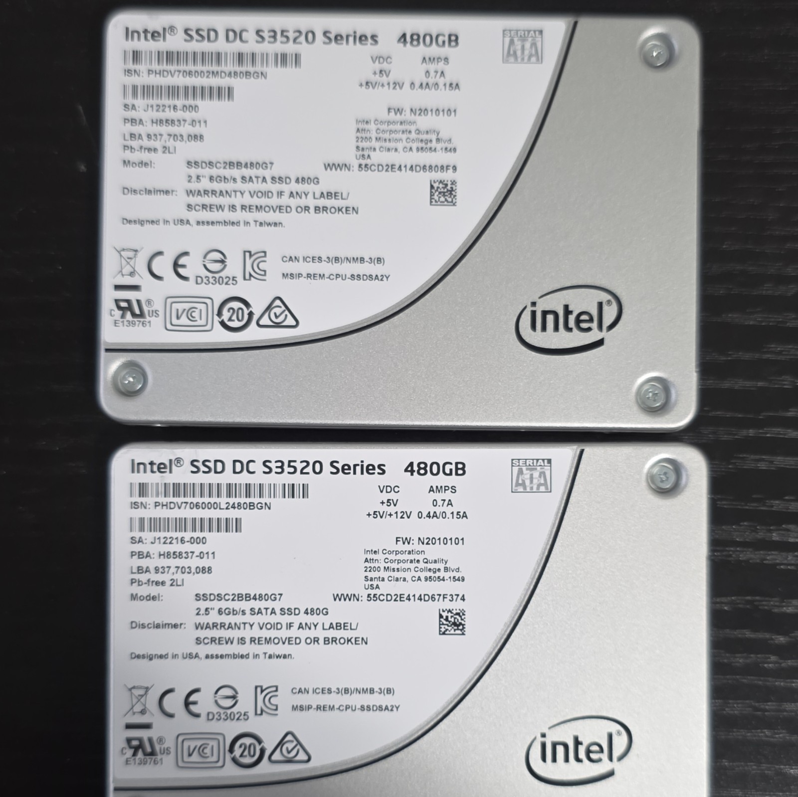 Intel SSD DC S3520 Series 480GB 2.5" SATA III 6Gb/s Hot Plug (SSDSC2BB480G7)