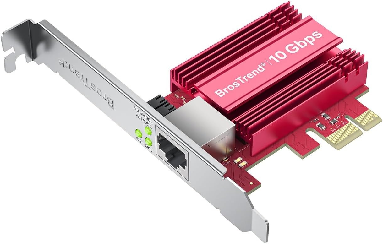 New - BrosTrend 10GB PCIe Network Card for PC Desktop Gaming