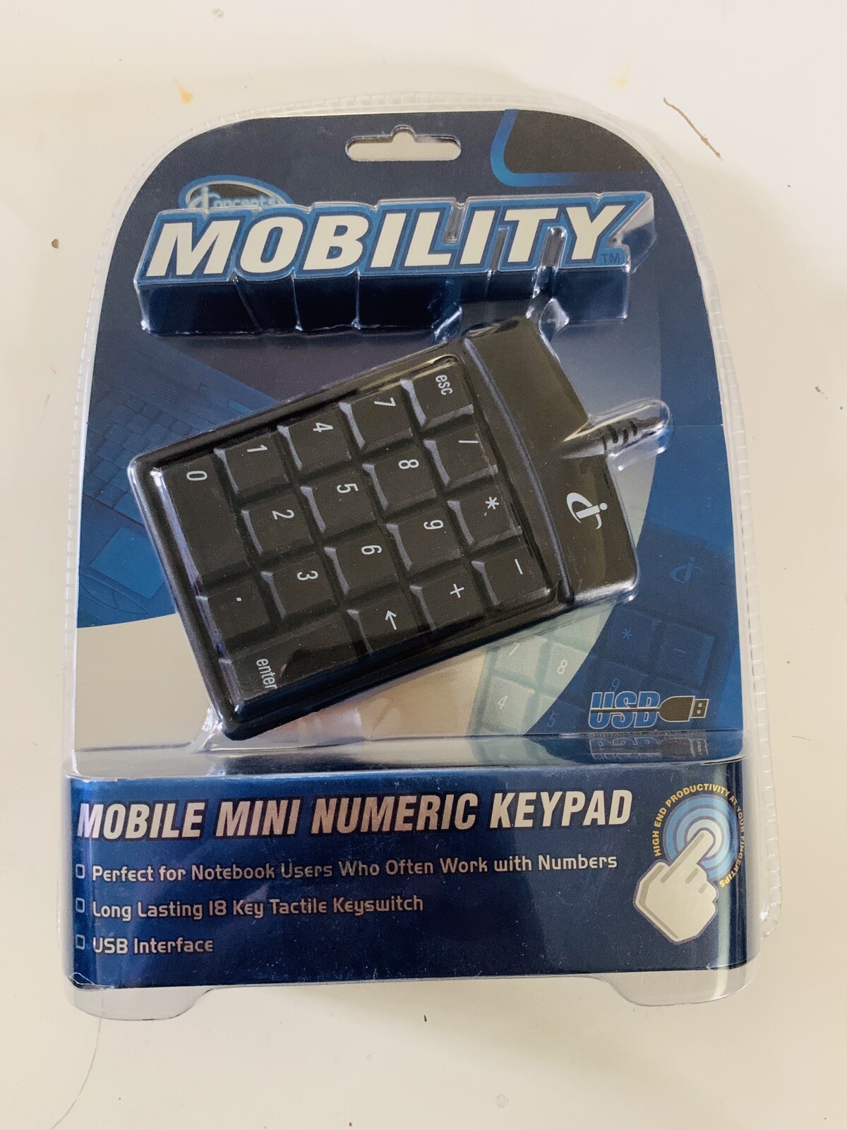 Mobile Mini Numeric Keypad Corded Wired USB Mobility IConcepts 