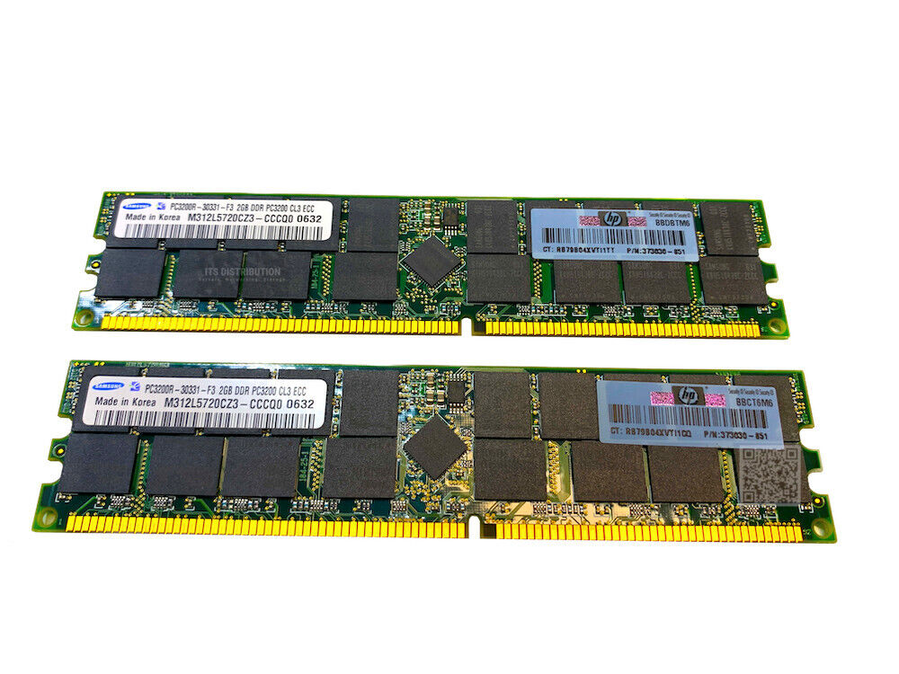 379300-B21 I GENUINE HP 4 GB DDR SDRAM Memory Module 2 x 2 GB DDR400/PC3200