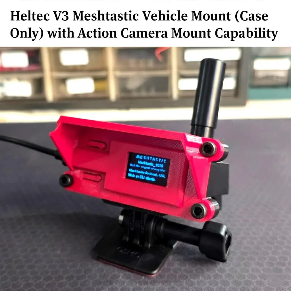 Heltec V3 Meshtastic Vehicle Mount Case with Action Camera Mount
