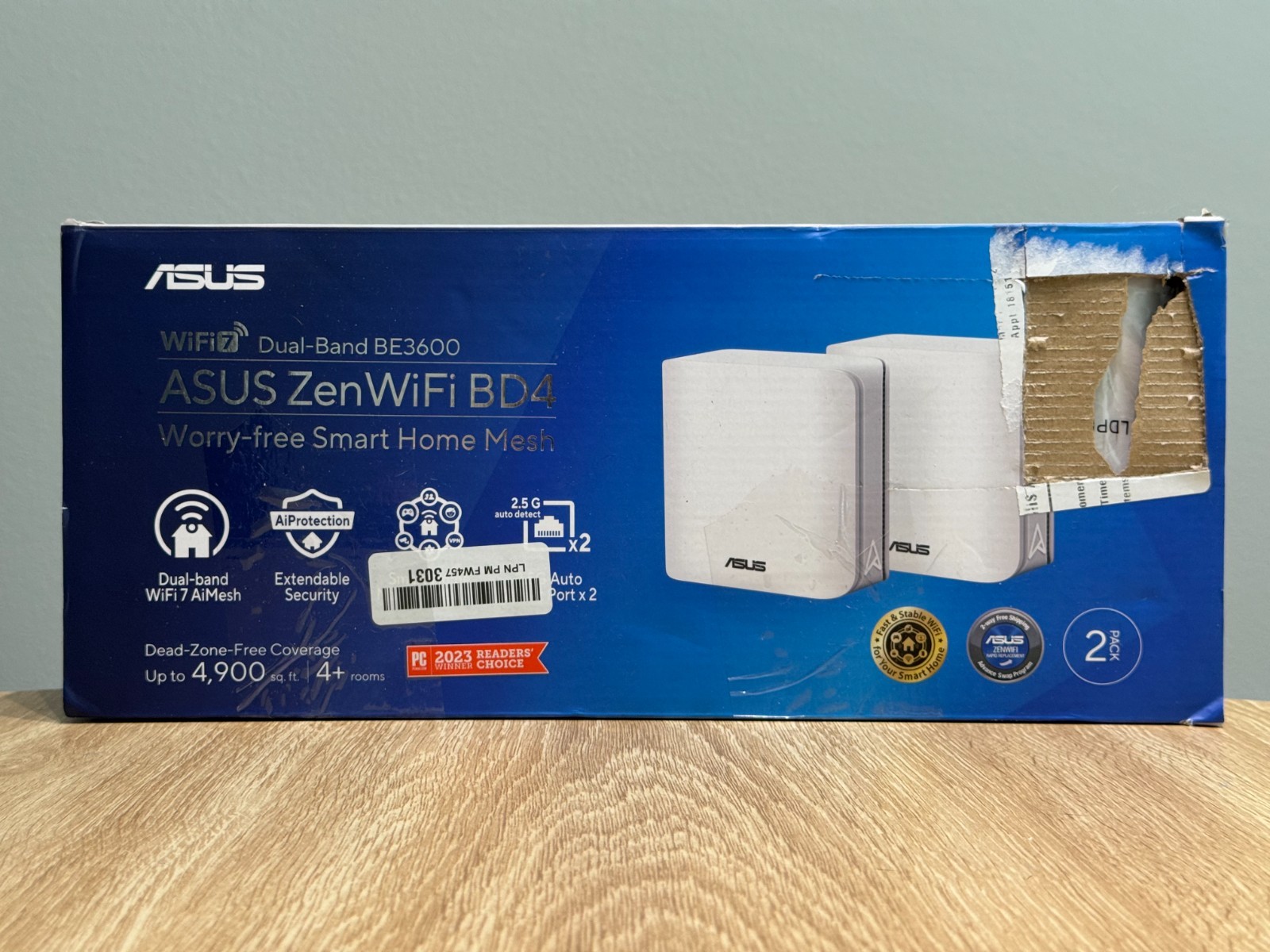 ASUS ZenWiFi BD4 (2-Pack) Dual-Band WiFi 7 Mesh, 3600 Mbps, 4900 sq.ft...