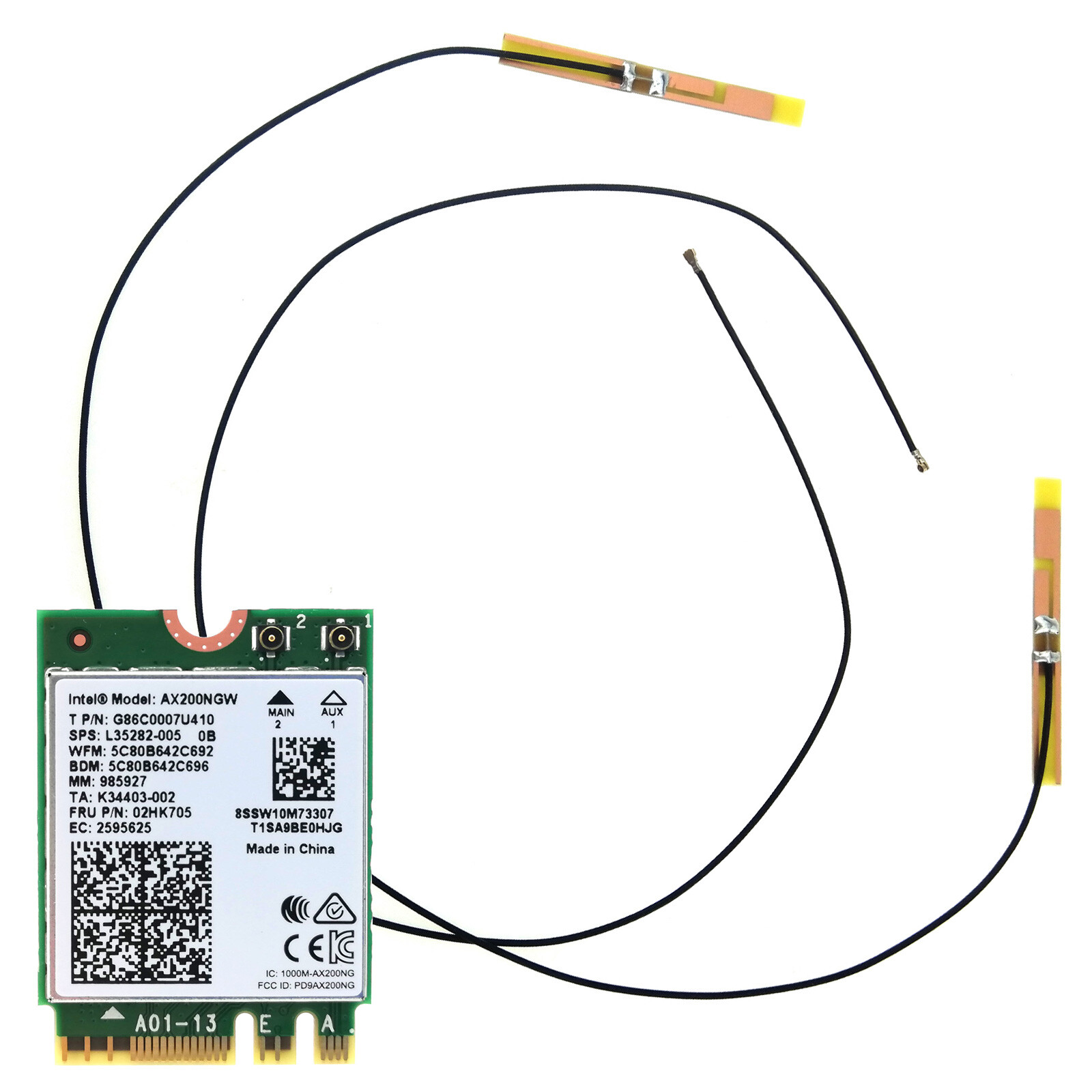 AX200NGW Wireless Card Laptop PC Internal Wi-Fi 6 Bluetooth Antenna M.2 Adapter