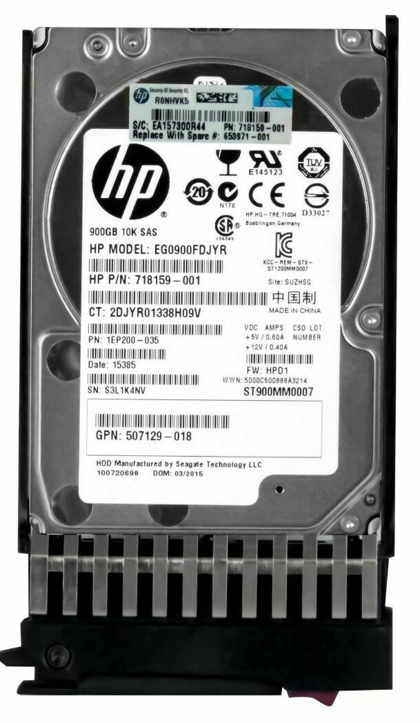 HARD DRIVE HP EG0900FDJYR 718159-001 900GB 10000RPM 64MB CACHE SAS-2 2.5" inch