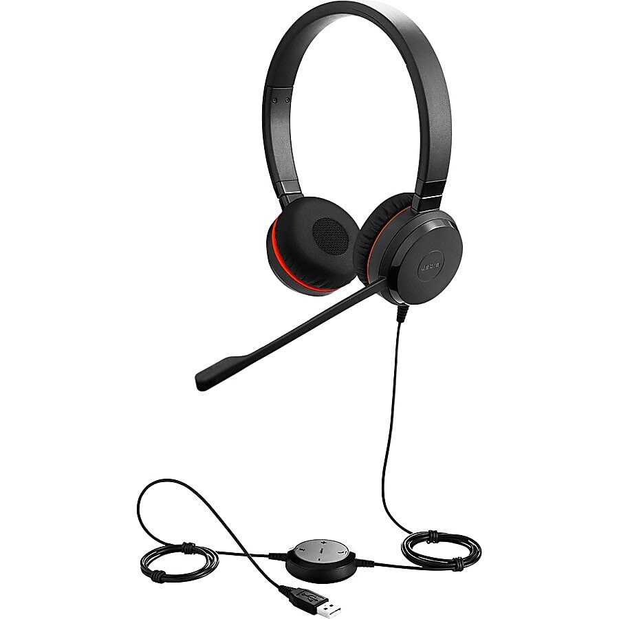 Jabra Evolve 20 HSC016 UC Stereo USB Wired Headset Black - MS Teams Zoom