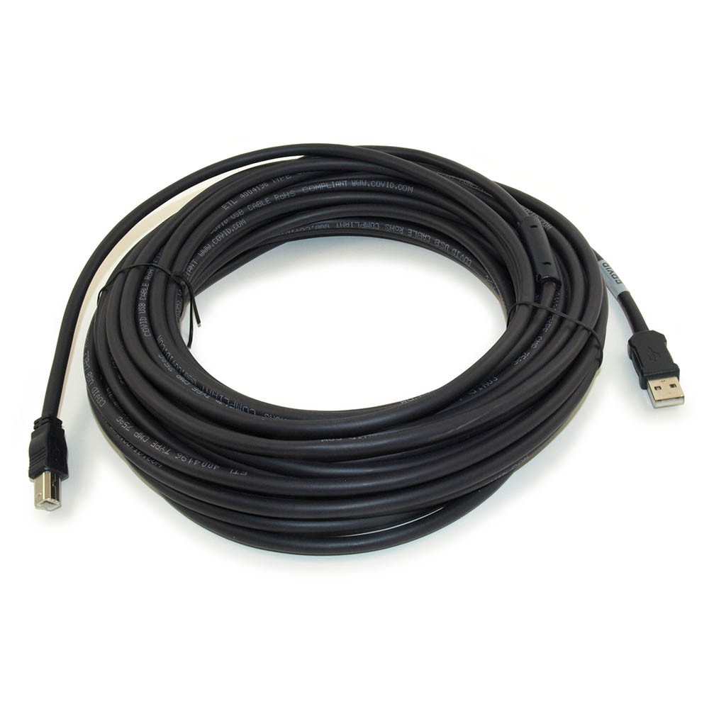 50ft USB 2.0 Active Plenum Cable Type A Male to B Male Printer Cable, Black