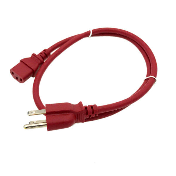 Red 3FT New SONY PLAYSTATION 3 PS3 1st Gen. Power Cord Short AC Cable Line Plug