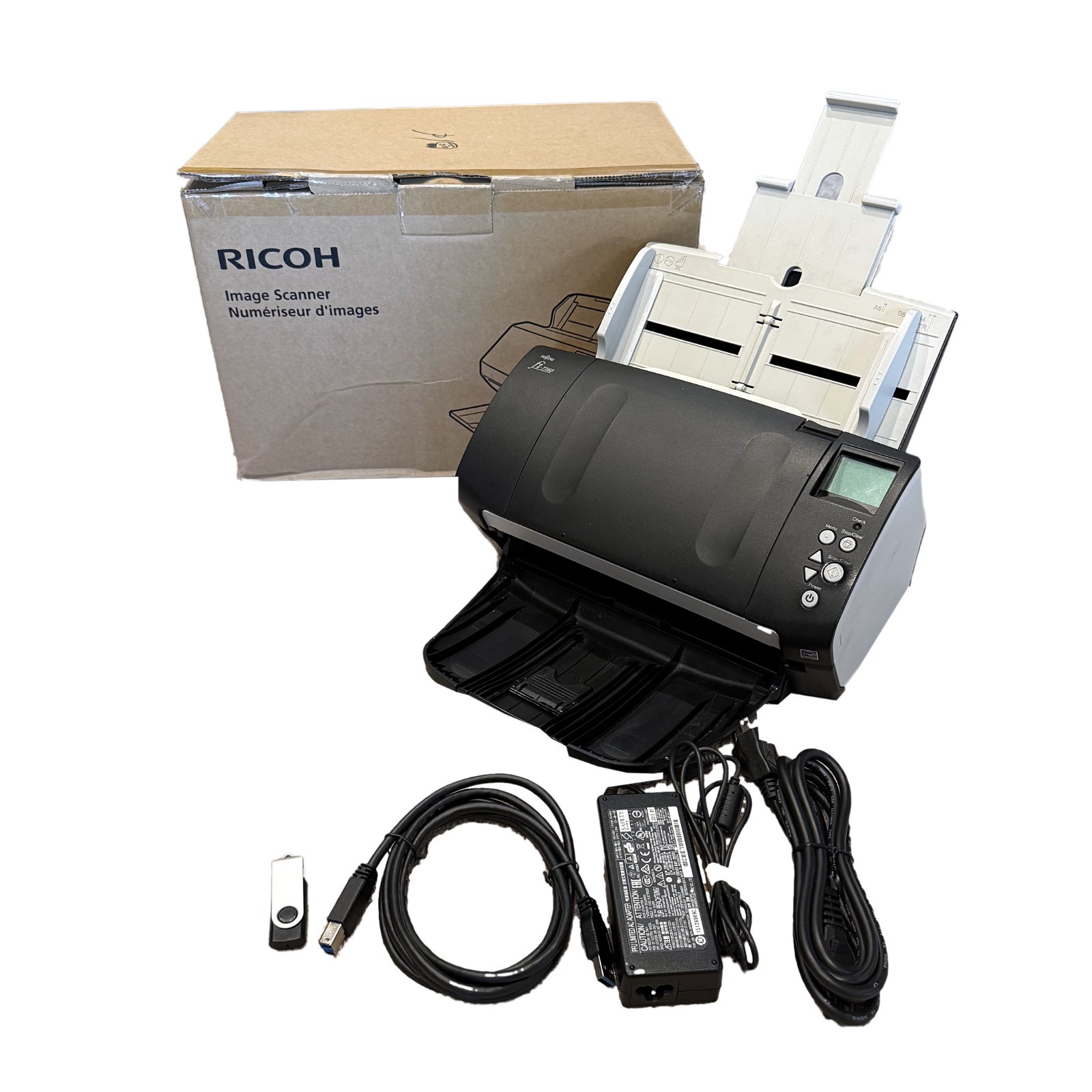 Full Package in Box Fujitsu fi-7160 Color Duplex Scanner -New Rollers w/Cables