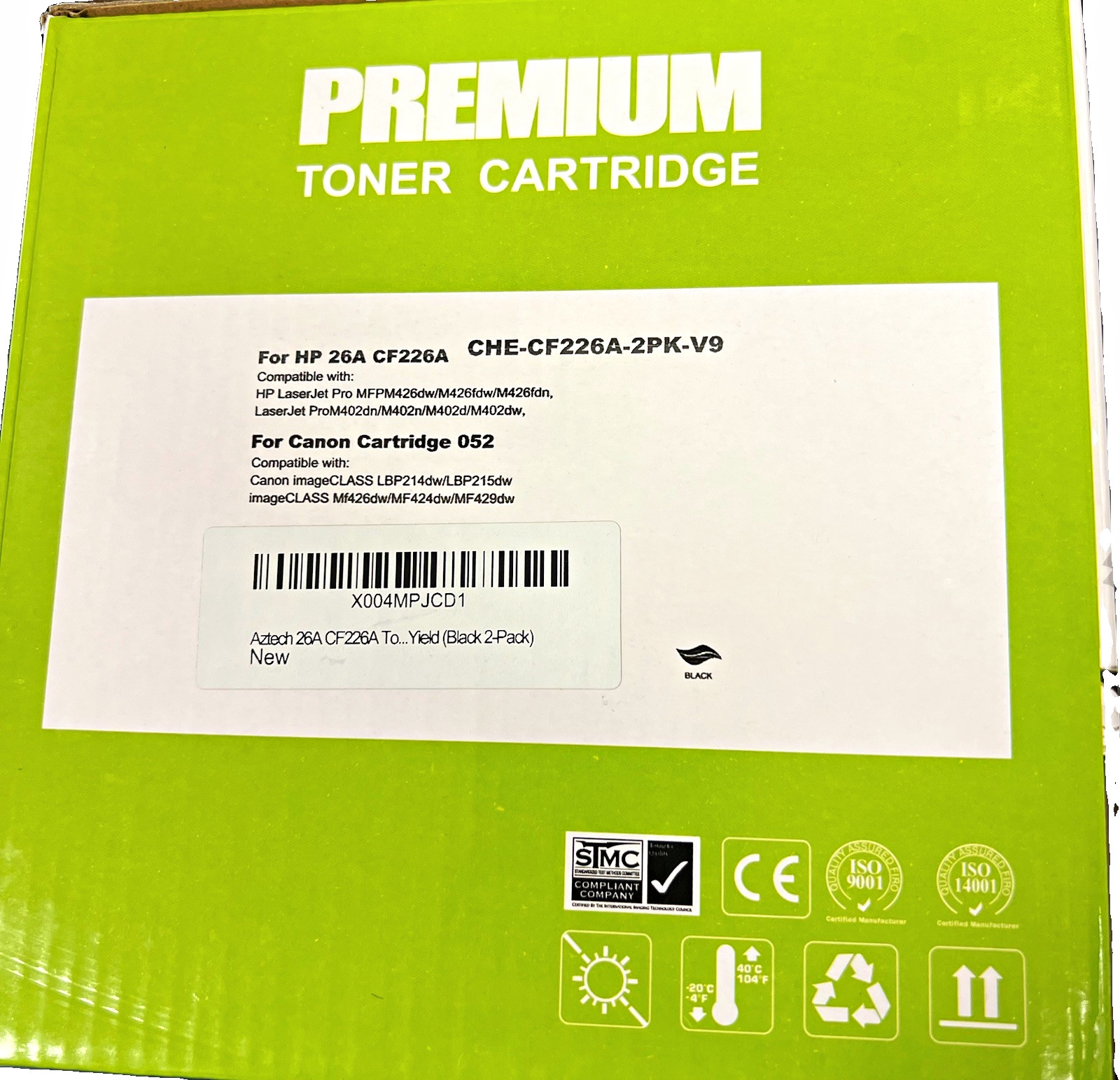 Aztech Premium CF226A 26A Black Laser Toner 2-Pack for HP M402/M426