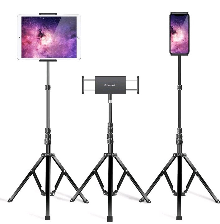 Aluminum Ipad Stand Floor Tripod Holder 65'' Adjustable Ipad Pro 12.9 Stand Ipad